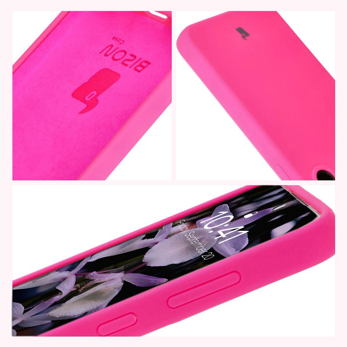 Etui Bizon Silikonowe Soft do Galaxy S24 FE Neonowo-różowy
