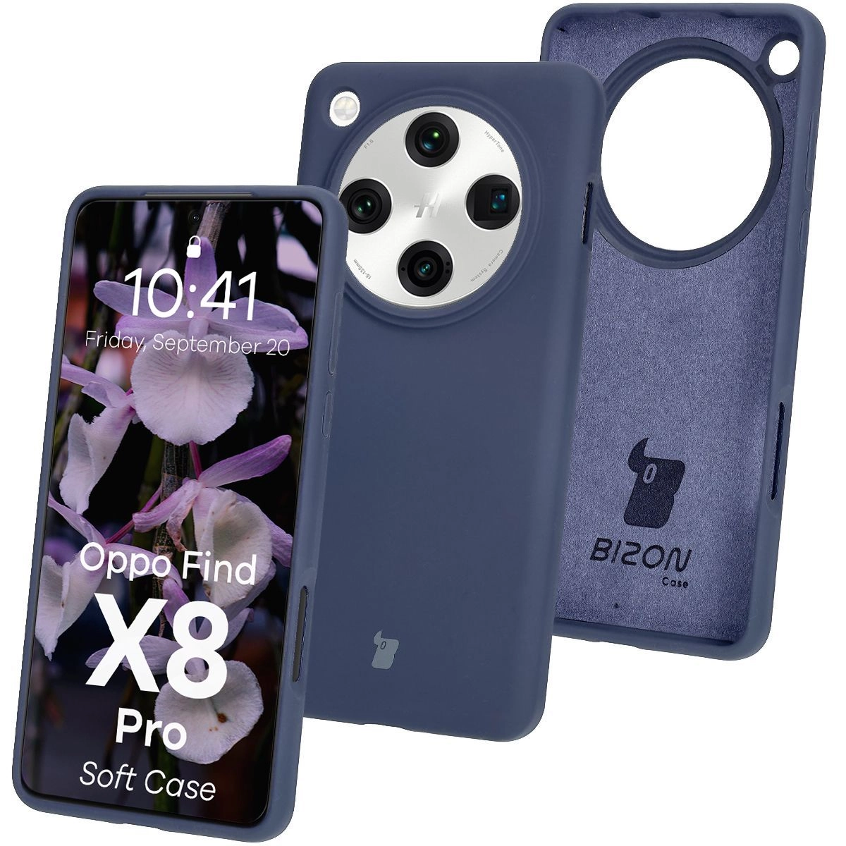 Etui Bizon Silikonowe Soft do Oppo Find X8 Pro Ciemno-niebieski