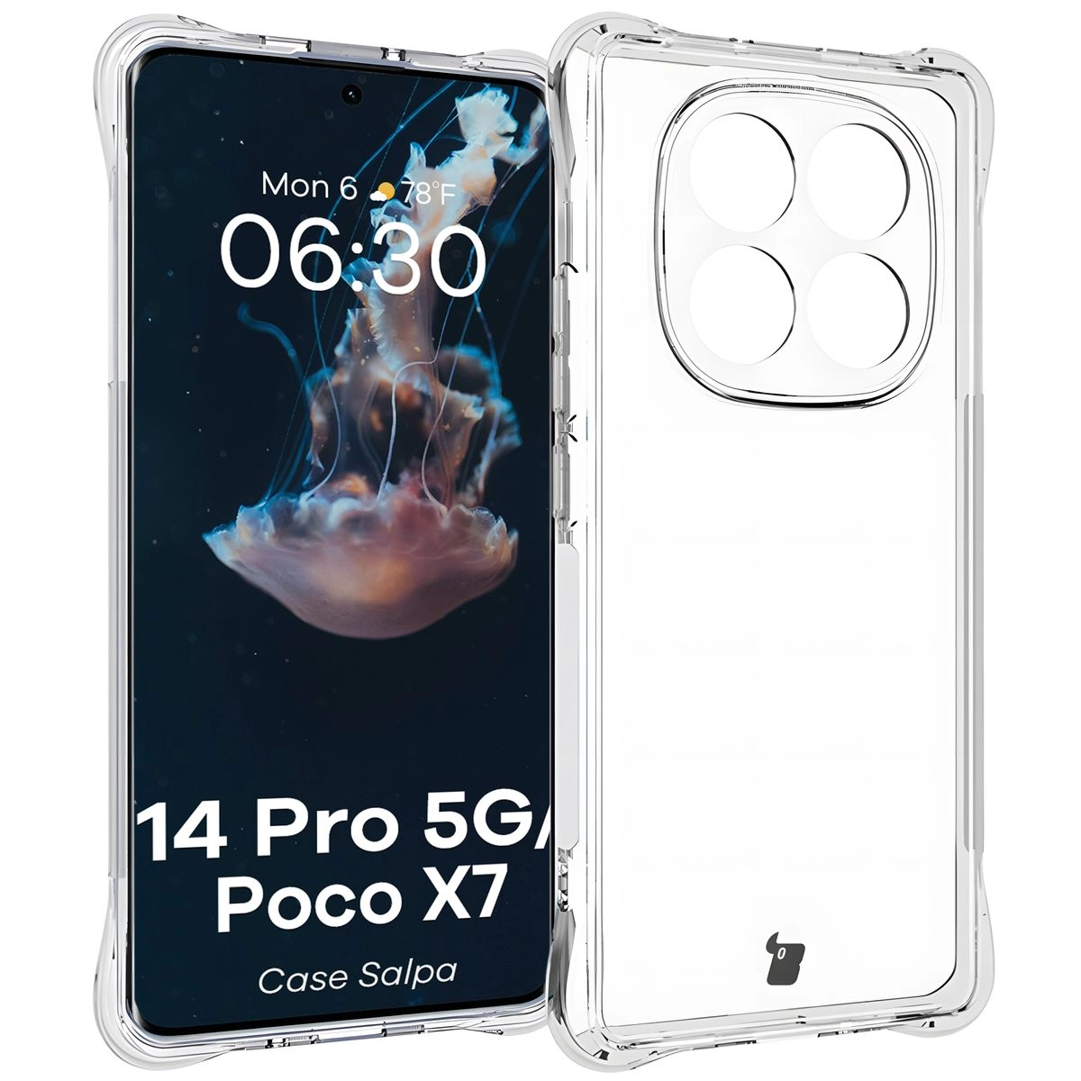 Etui Bizon Elastyczne Salpa do Xiaomi Redmi Note 14 Pro 5G / Poco X7 Przezroczysty