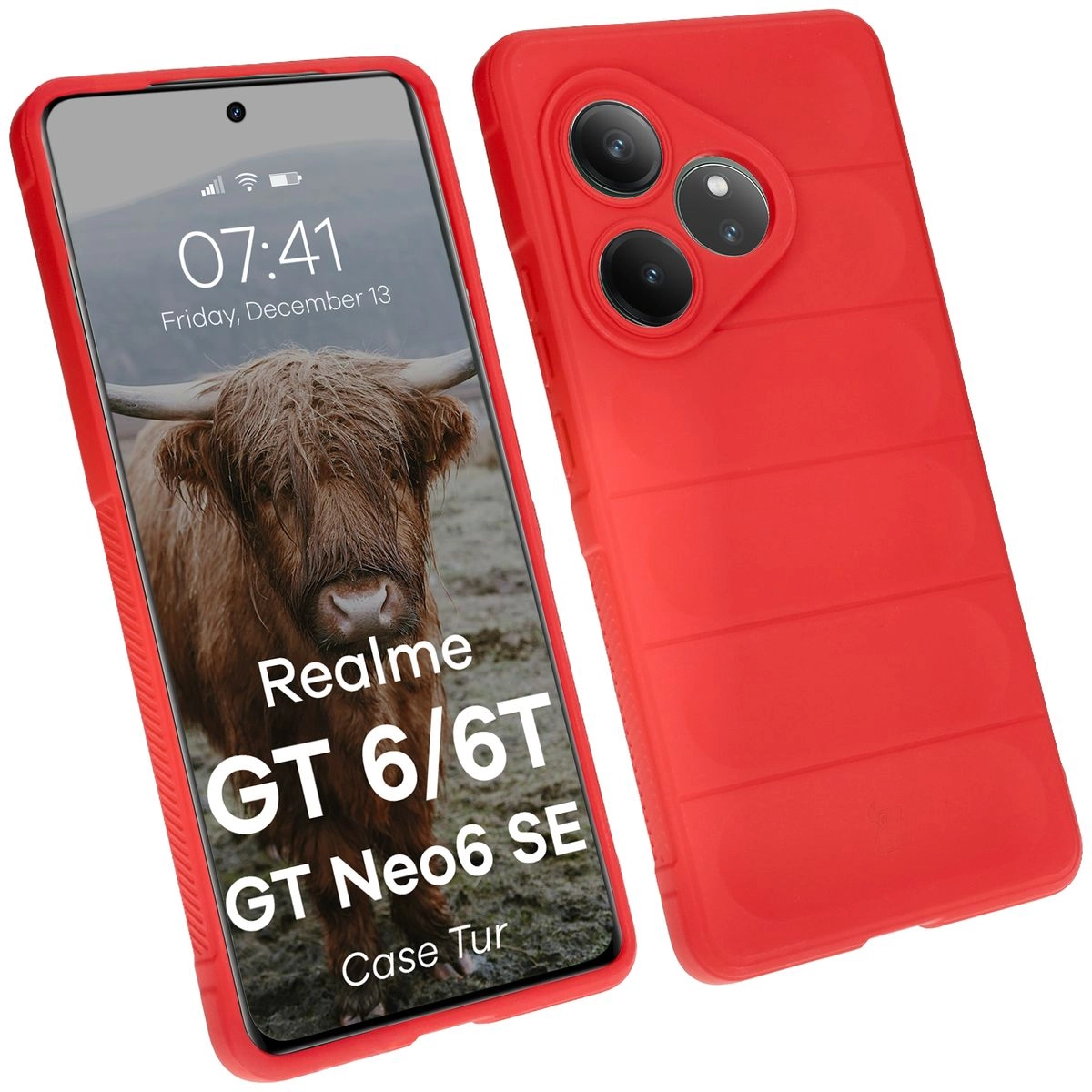 Etui Bizon Tur do Realme GT 6 / GT 6T / GT Neo6 SE Czerwony