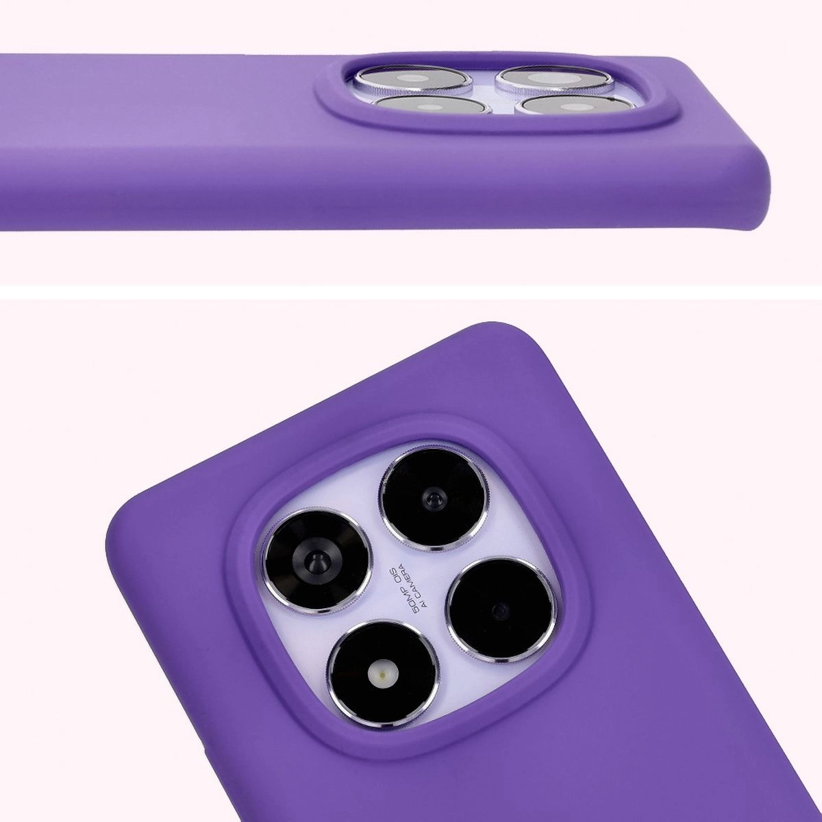 Etui Bizon Silikonowe Soft do Xiaomi Redmi Note 14 Pro 5G/Poco X7 Fioletowy