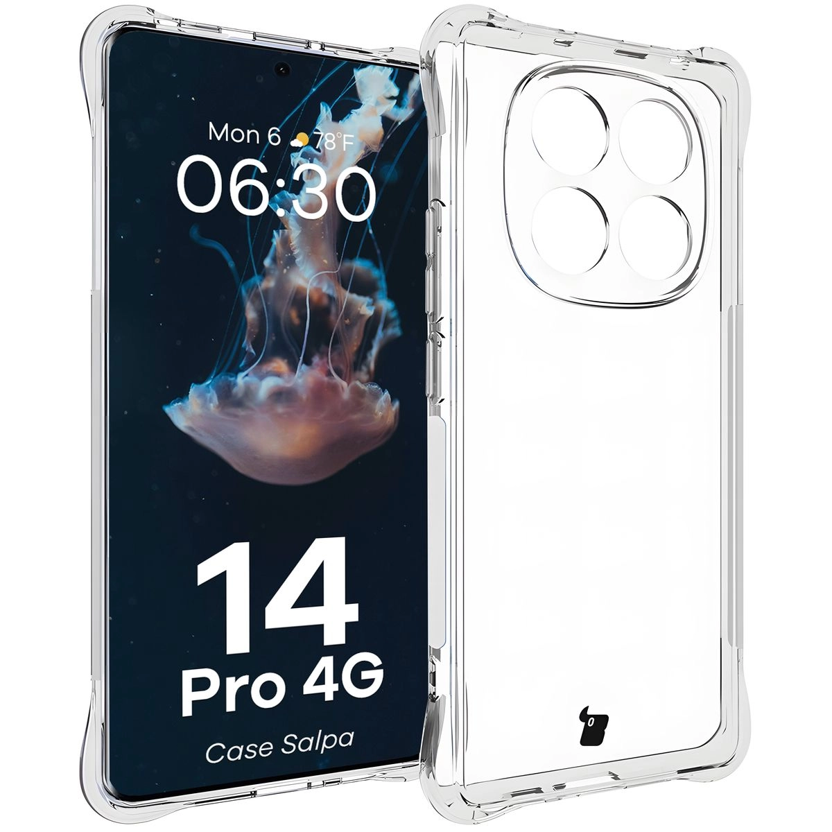 Etui Bizon Elastyczne Salpa do Xiaomi Redmi Note 14 Pro 4G Przezroczysty