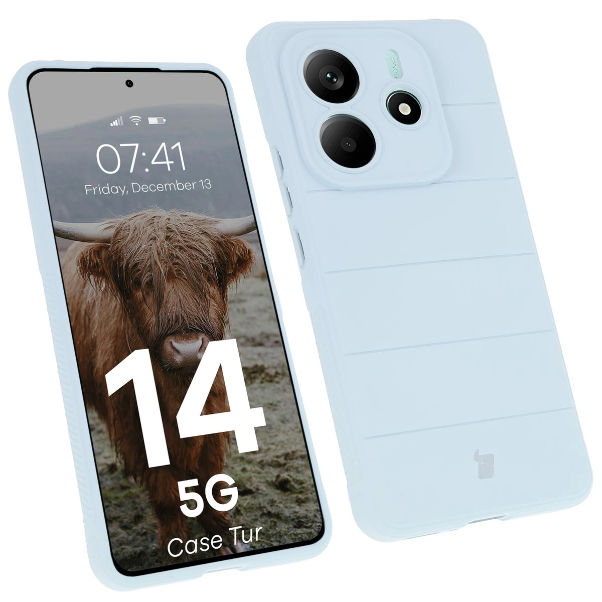 Etui Bizon Tur do Xiaomi Redmi Note 14 5G Jasnoniebieskie