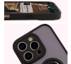 Etui Bizon z uchwytem na palec Hybrid Ring do iPhone 16 Pro Max Przydymione z czarną ramką