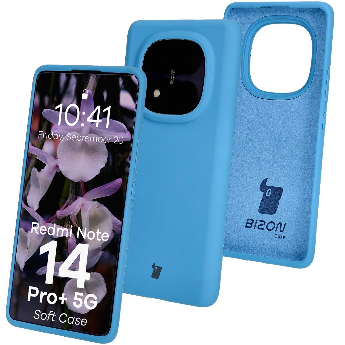 Etui Bizon Silikonowe Soft do Xiaomi Redmi Note 14 Pro Plus 5G Niebieski