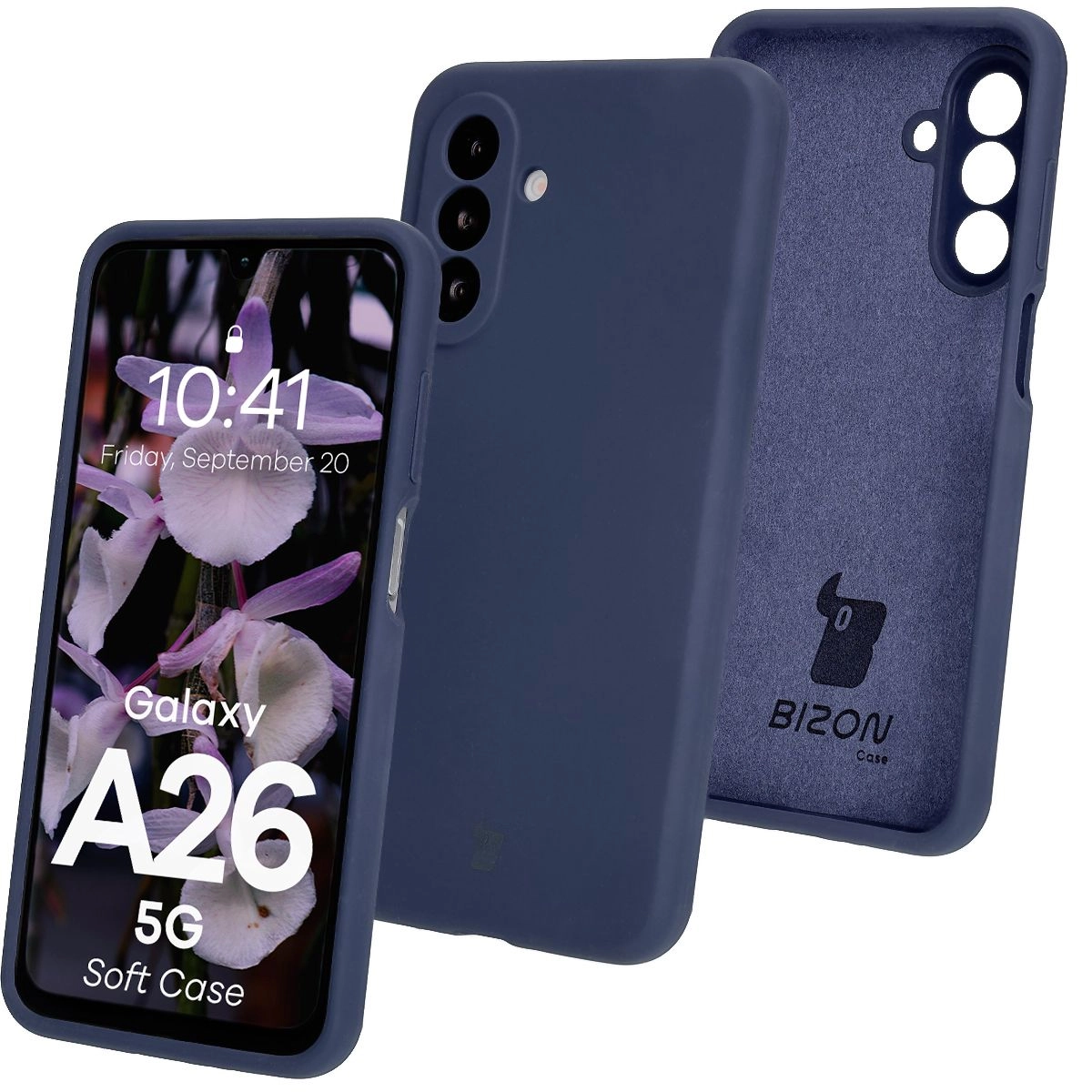 Etui Bizon Silikonowe Soft do Galaxy A26 5G Ciemno-niebieski
