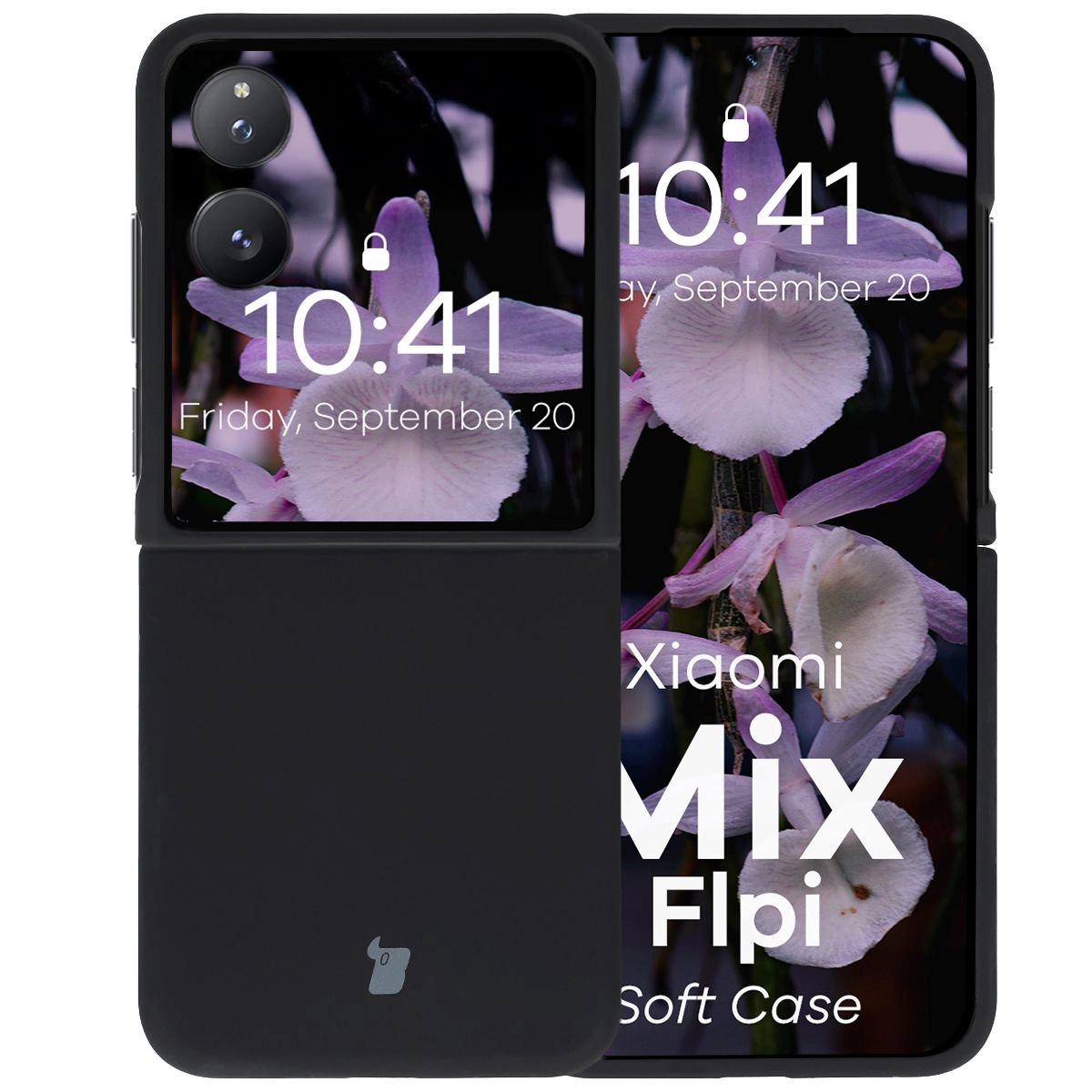 Etui Bizon Silikonowe Soft do Xiaomi Mix Flip Czarny