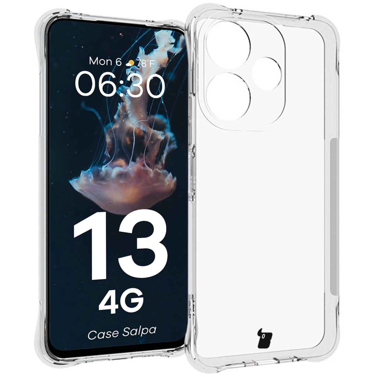Etui Bizon Elastyczne Salpa do Xiaomi Redmi 13 4G Przezroczysty
