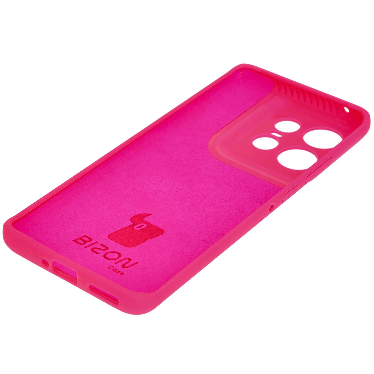 Etui Bizon Silikonowe Soft do Motorola Edge 50 Pro Neonowo-różowy