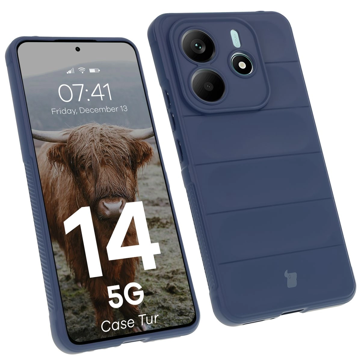 Etui Bizon Tur do Xiaomi Redmi Note 14 5G Granatowy