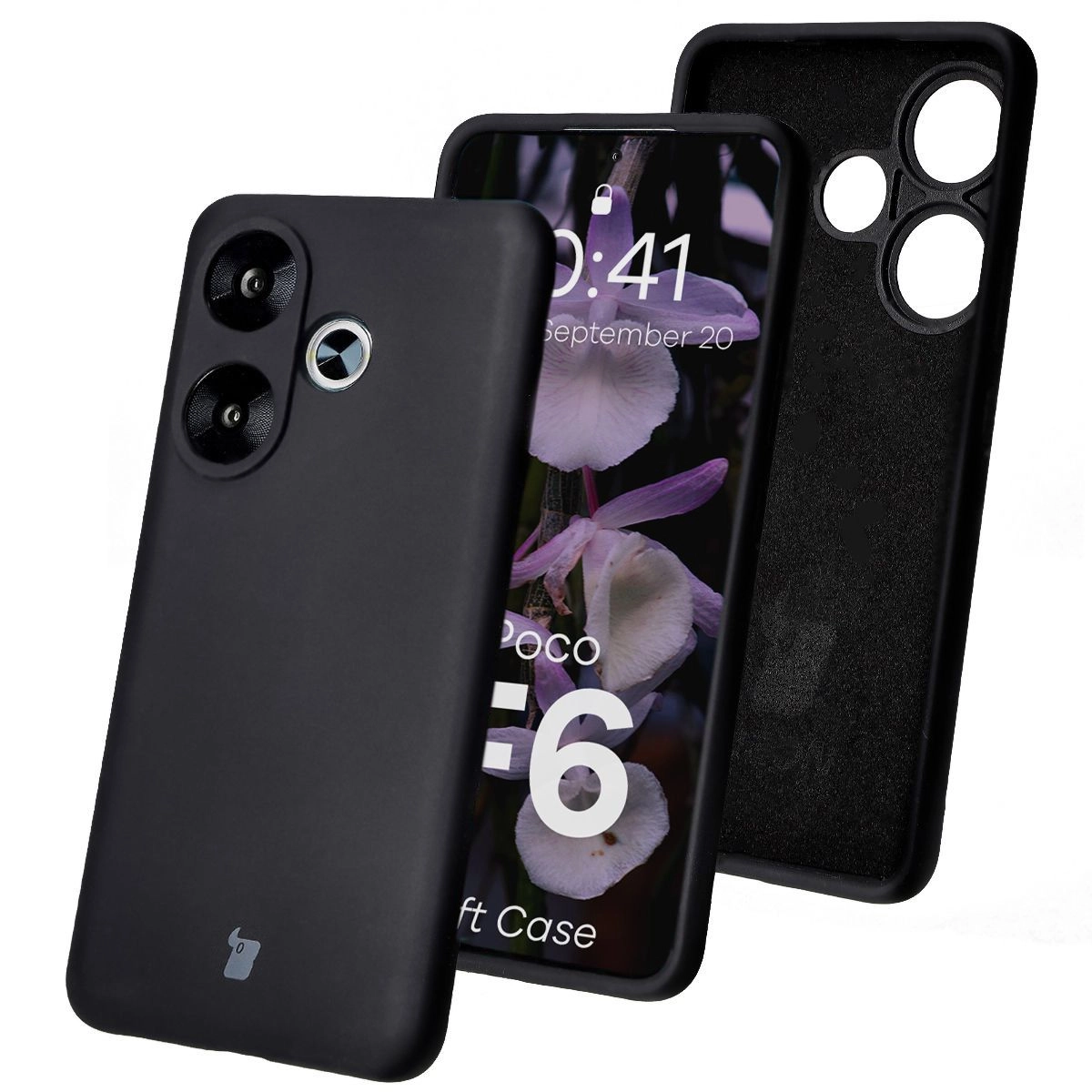 Etui Bizon Silikonowe Soft do Xiaomi Poco F6 Czarny