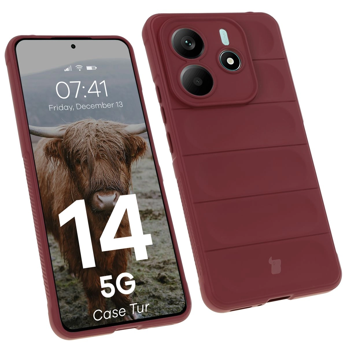 Etui Bizon Tur do Xiaomi Redmi Note 14 5G Ciemnofioletowy