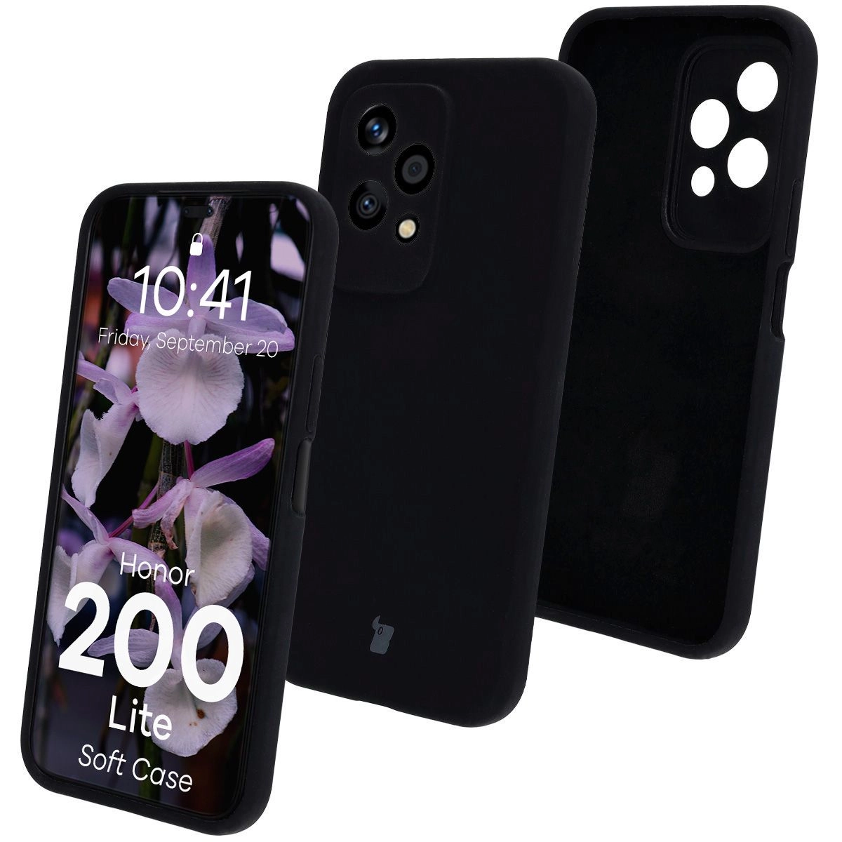 Etui Bizon Silikonowe Soft do Honor 200 Lite Czarny