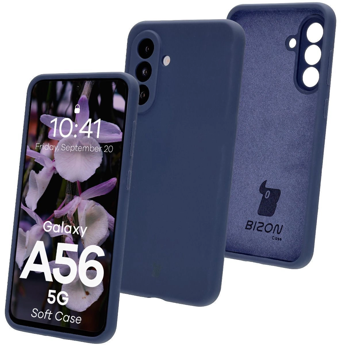 Etui Bizon Silikonowe Soft do Galaxy A56 5G Ciemno-niebieski