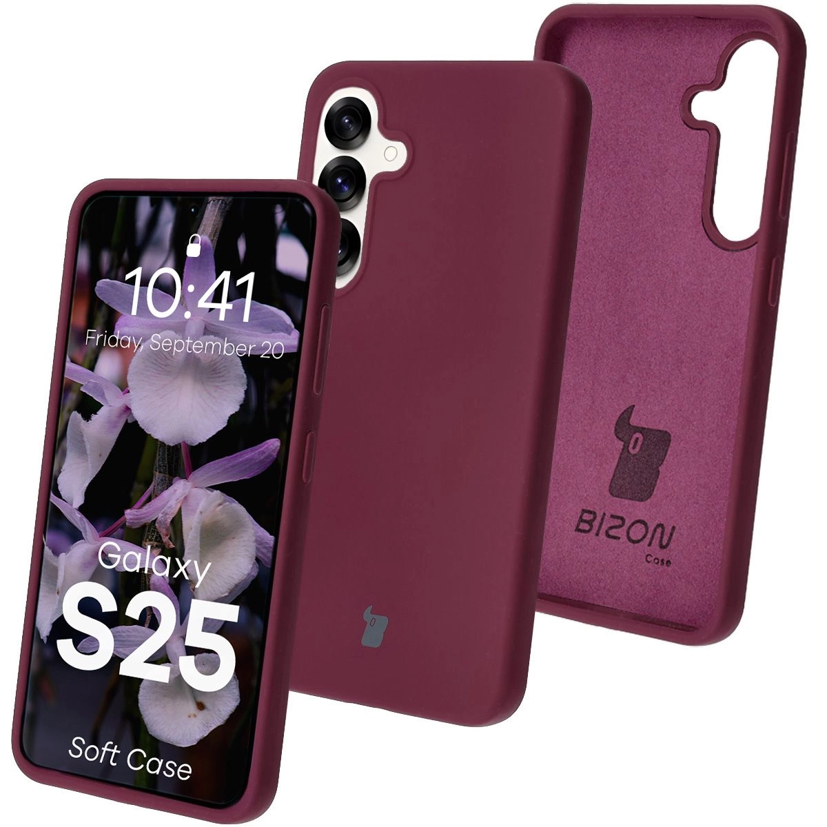 Etui Bizon Silikonowe Soft do Galaxy S25 Ciemno-fioletowy