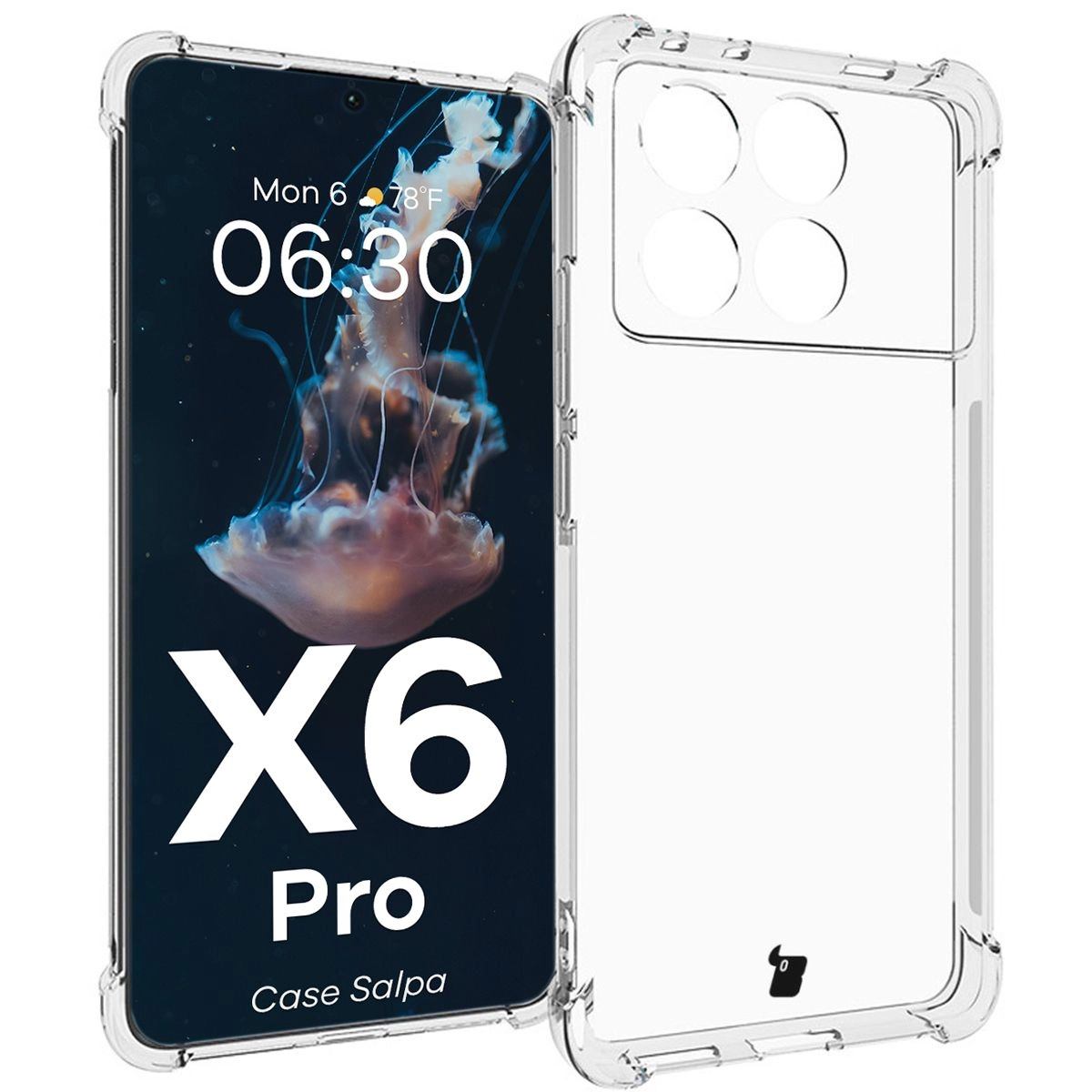 Etui Bizon Elastyczne Salpa do Xiaomi Poco X6 Pro Przezroczysty
