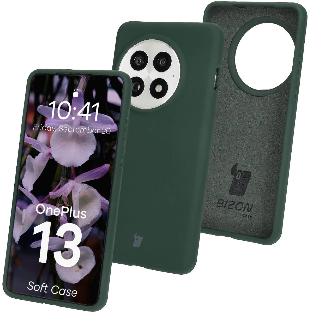 Etui Bizon Silikonowe Soft do OnePlus 13 Ciemnozielony