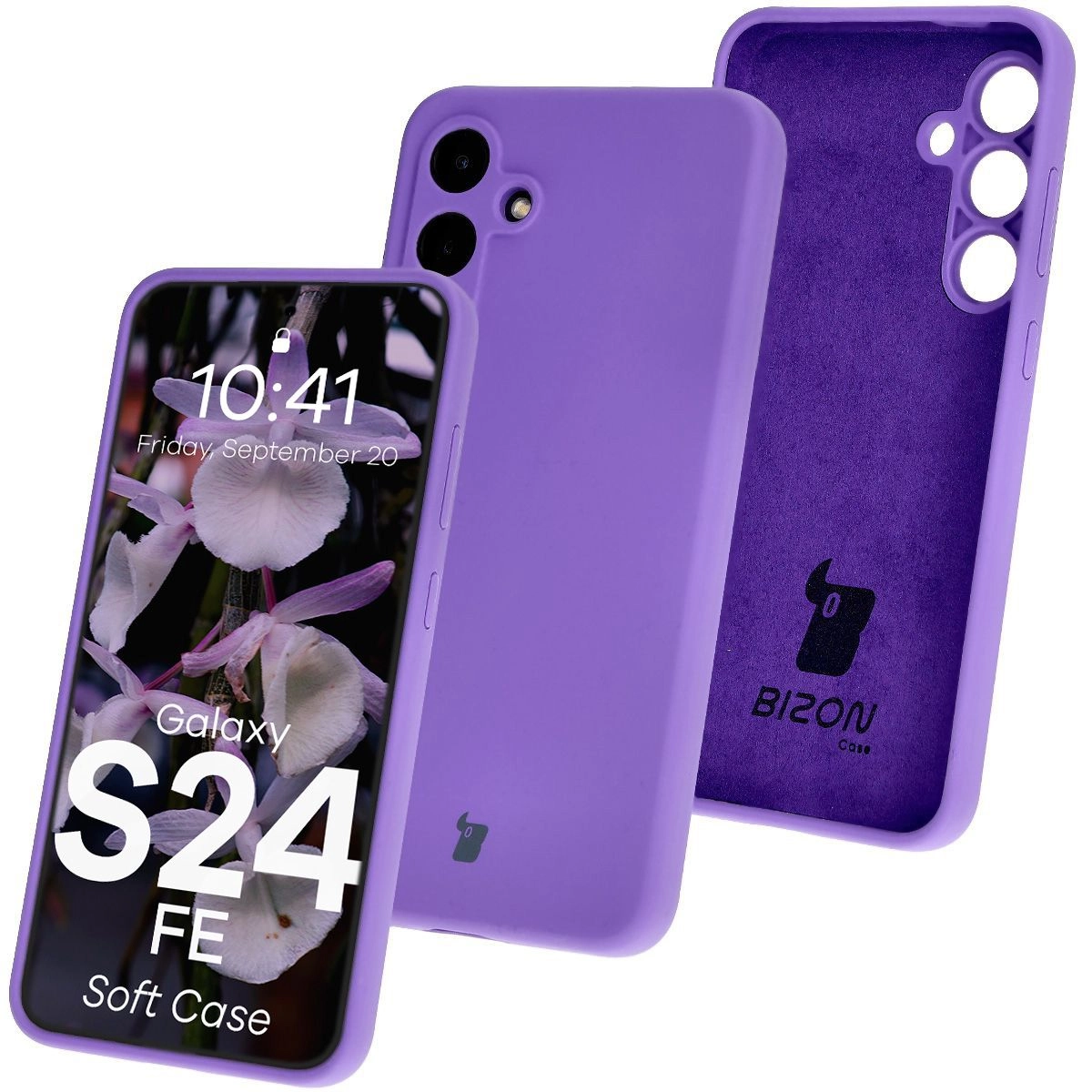 Etui Bizon Silikonowe Soft do Galaxy S24 FE Fioletowy