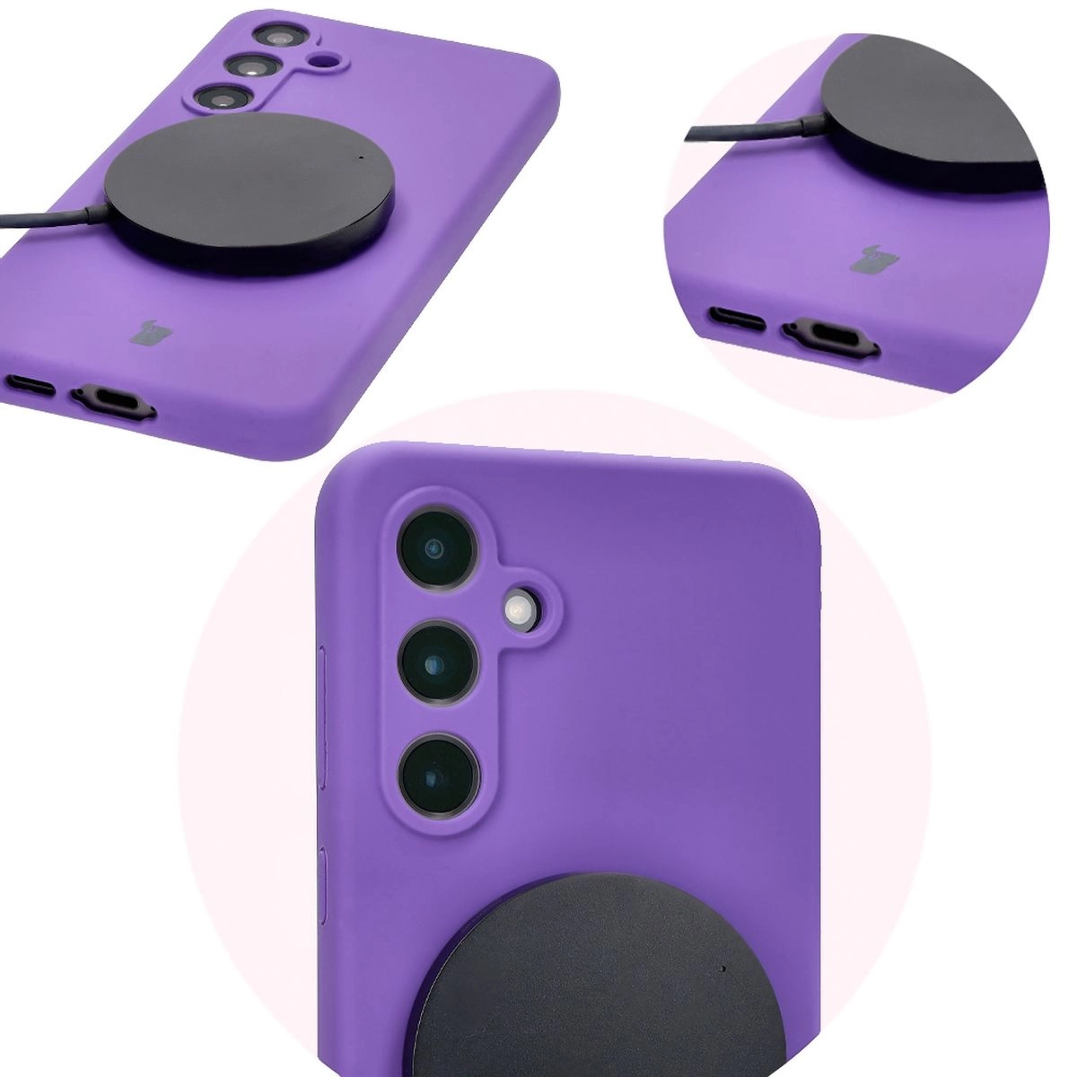 Etui Bizon Silikonowe Soft do Galaxy S24 FE Fioletowy