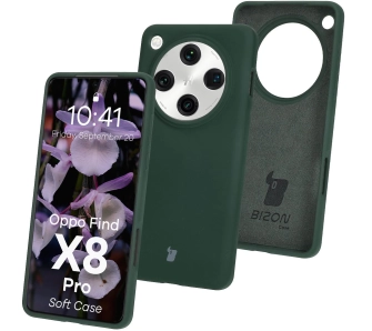 Etui Bizon Silikonowe Soft do Oppo Find X8 Pro Ciemnozielony