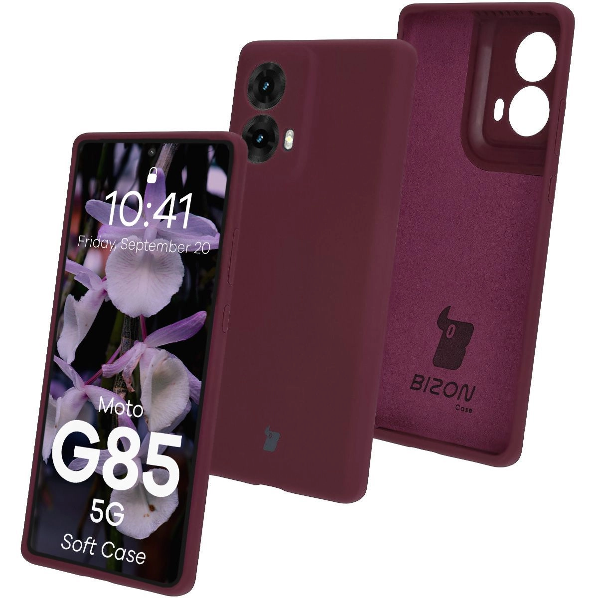 Etui Bizon Silikonowe Soft do Motorola Moto G85 5G Ciemno-fioletowy