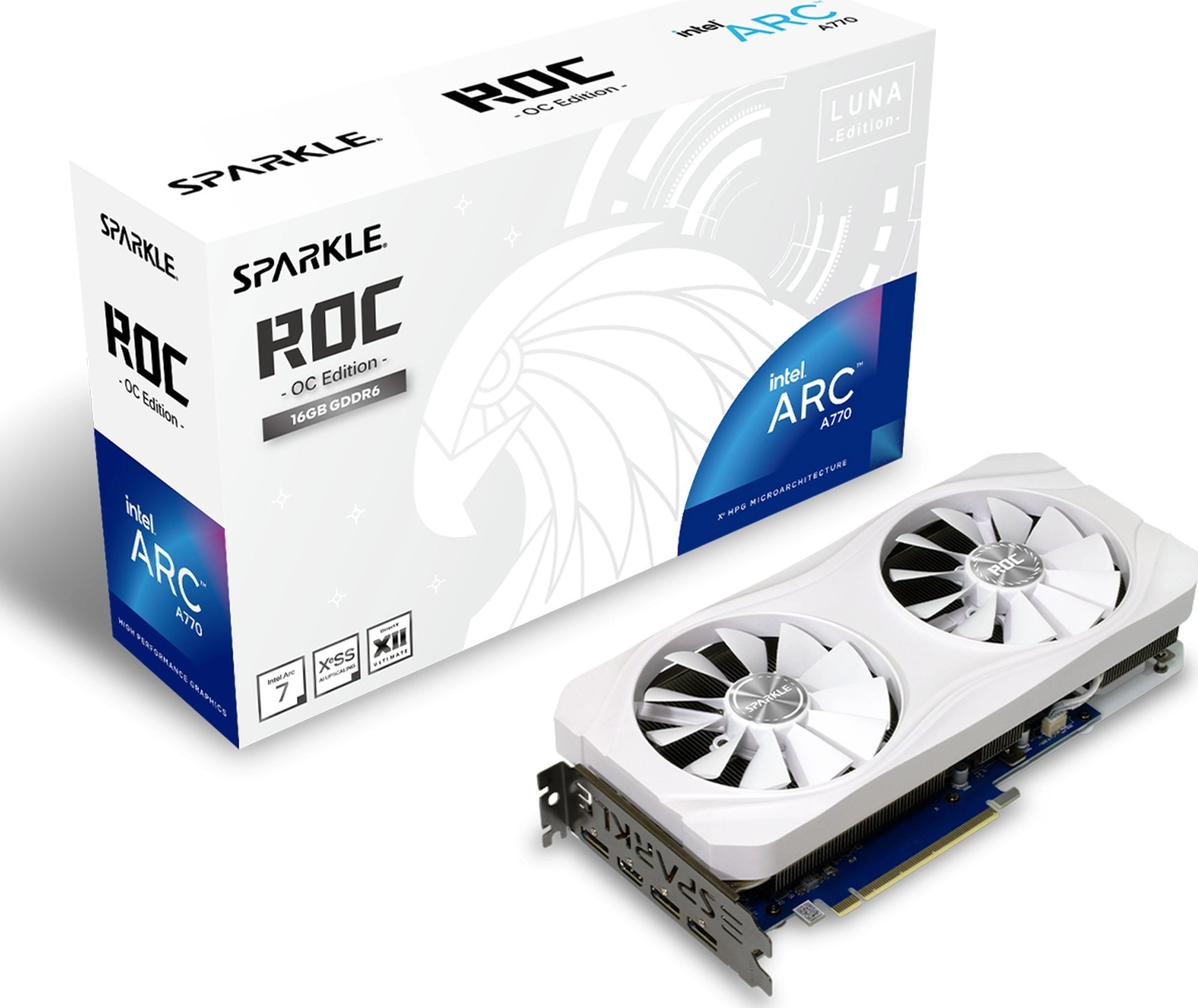 Karta graficzna SPARKLE Arc A770 ROC Luna White 16GB GDDR6 GDDR6 256bit