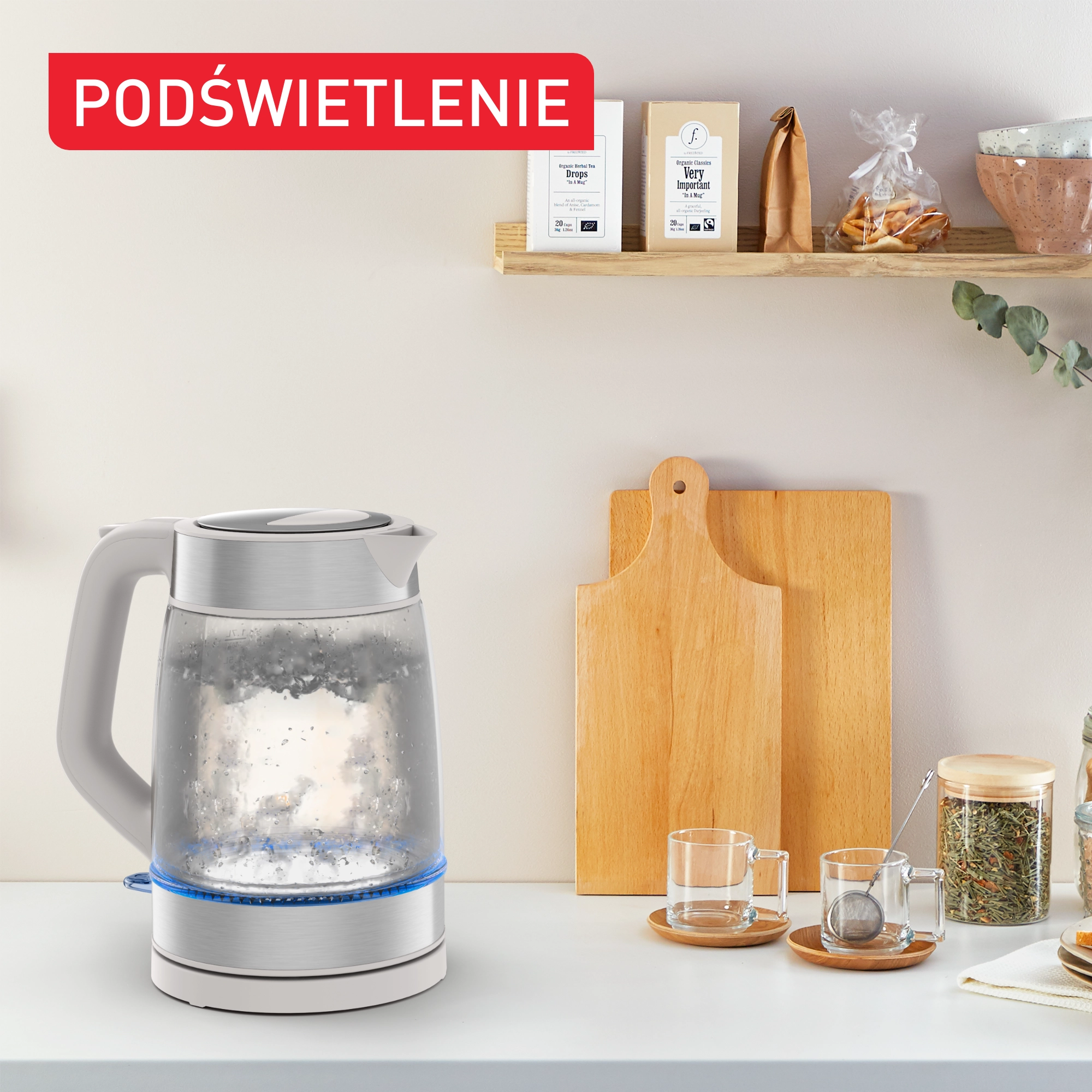 Czajnik Tefal Glass Kettle KI605B30 1,7l 2200W