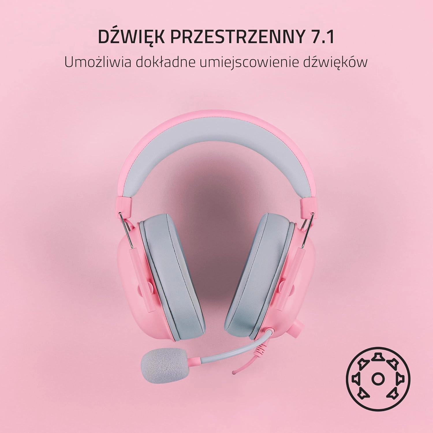 Słuchawki przewodowe z mikrofonem Razer BlackShark V2 X PlayStation Nauszne Quartz
