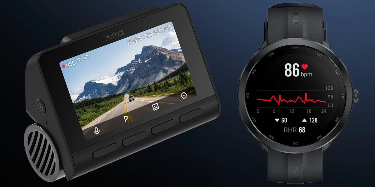Wideorejestrator 70MAI A810 4K + Smartwatch Maimo R WT2001