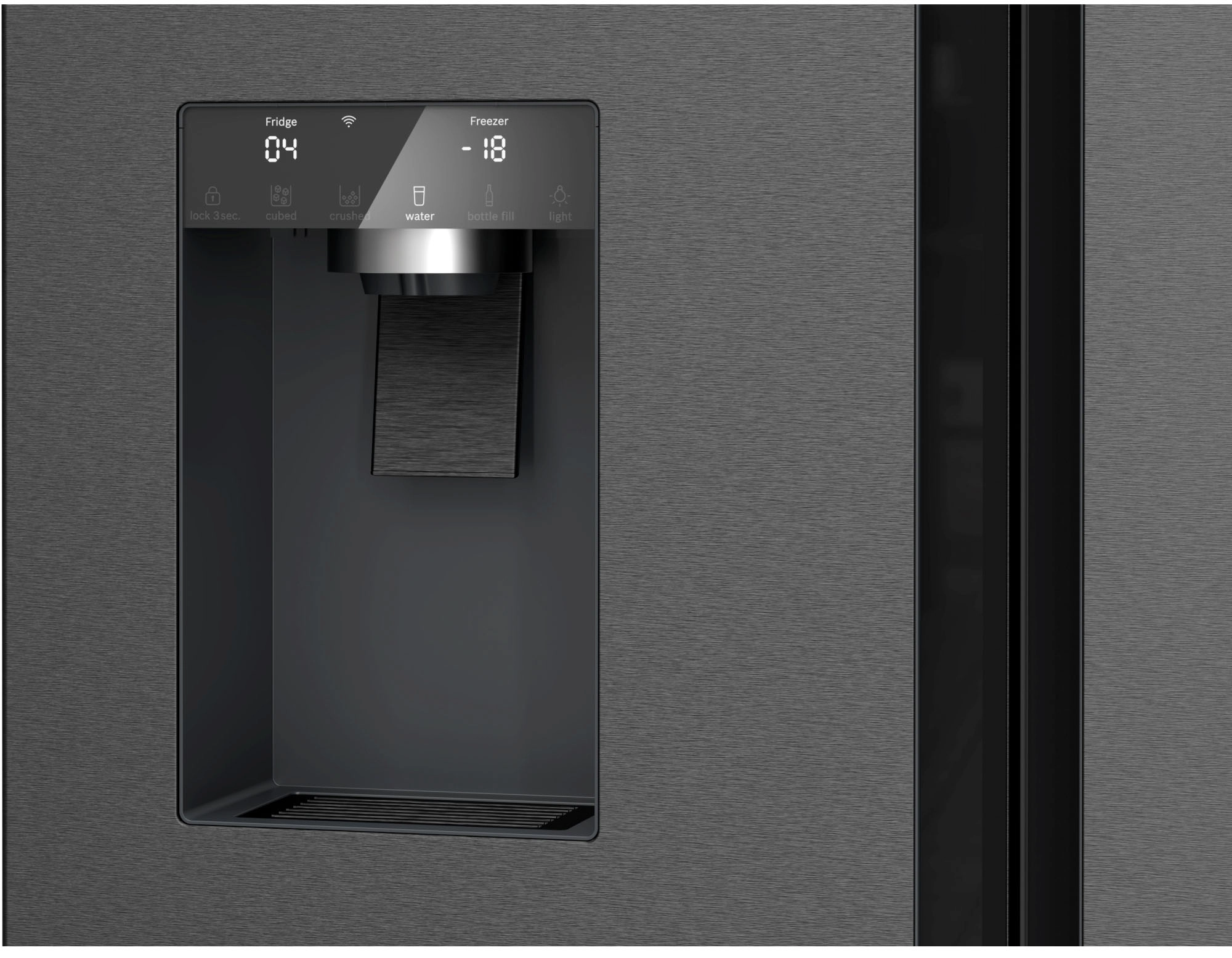 Lodówka Bosch Serie 6 KFI96AXEA Pełny No Frost 183cm Kostkarka Zdalne sterowanie Czarna stal szczotkowana
