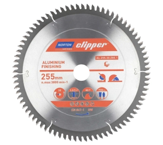 Tarcza TCT Norton Clipper do aluminium 255mm