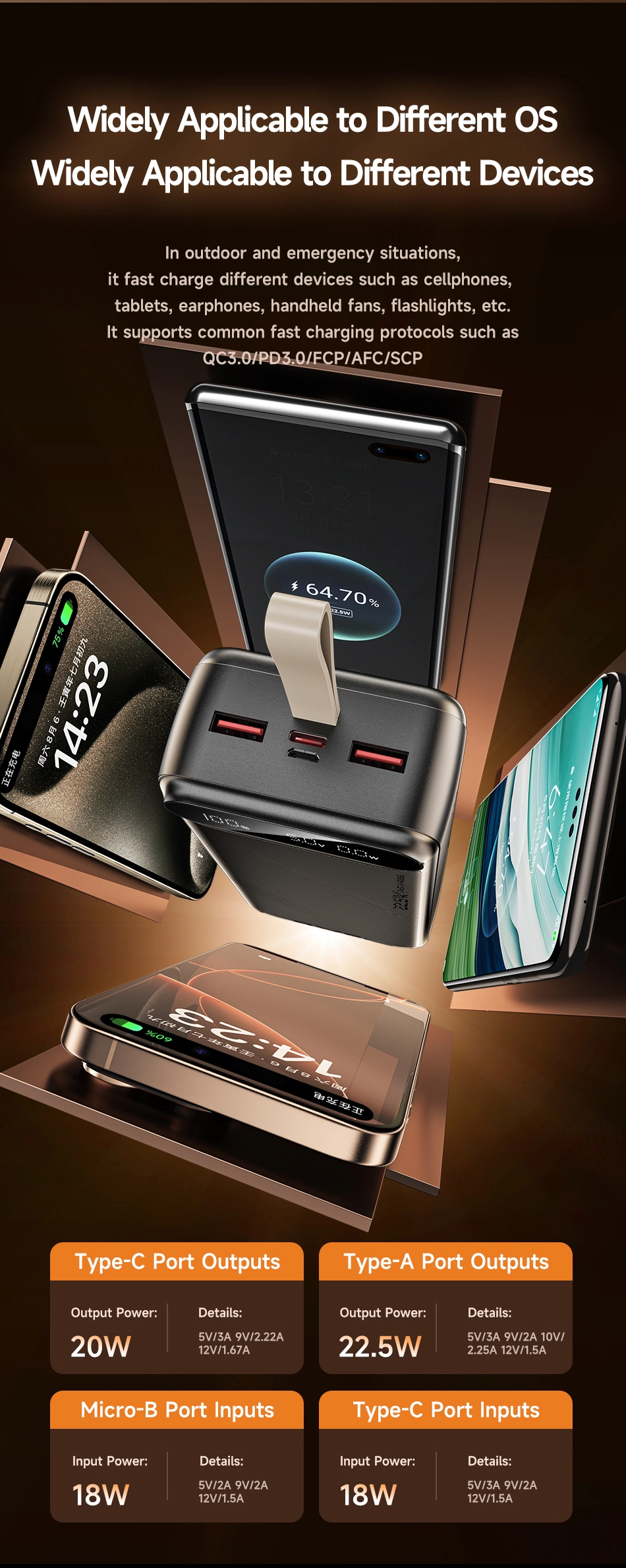 Powerbank Awei PA-12 30000mAh 22.5W Czarny