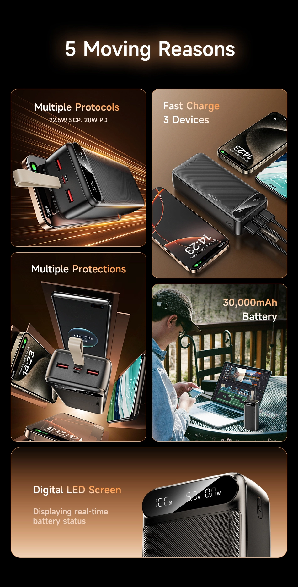 Powerbank Awei PA-12 30000mAh 22.5W Czarny