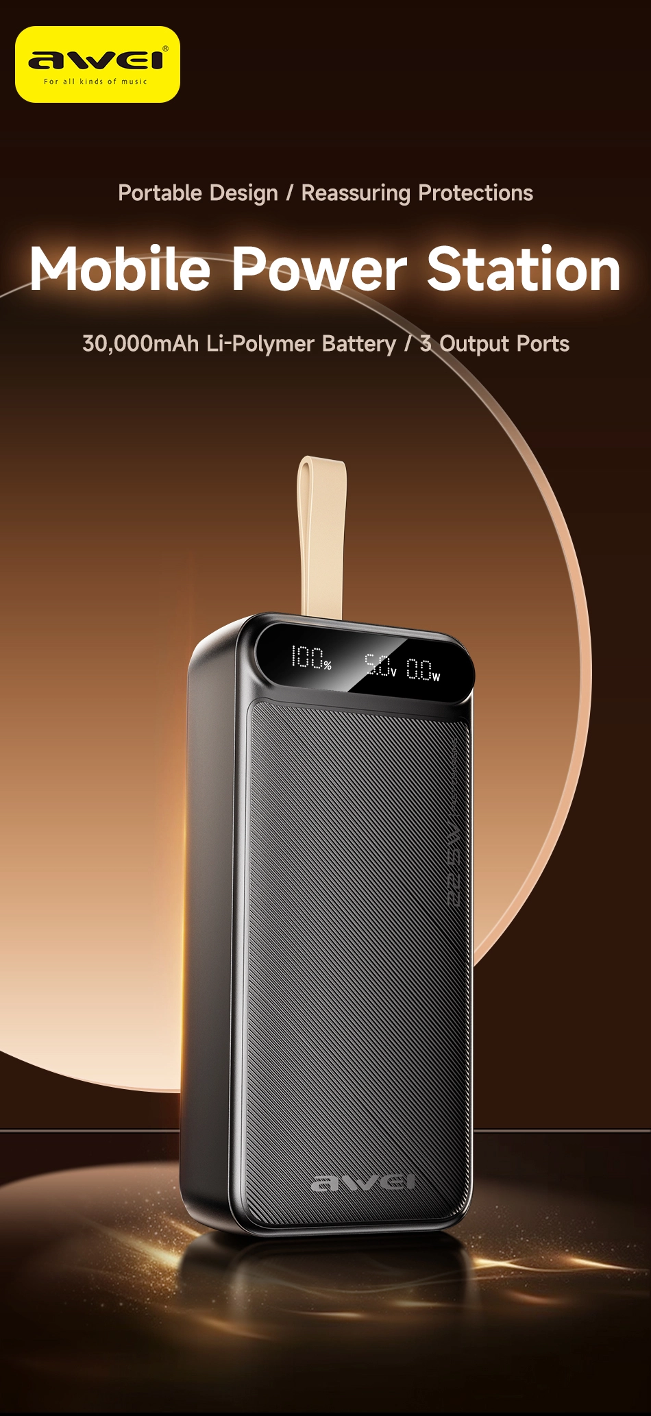 Powerbank Awei PA-12 30000mAh 22.5W Czarny