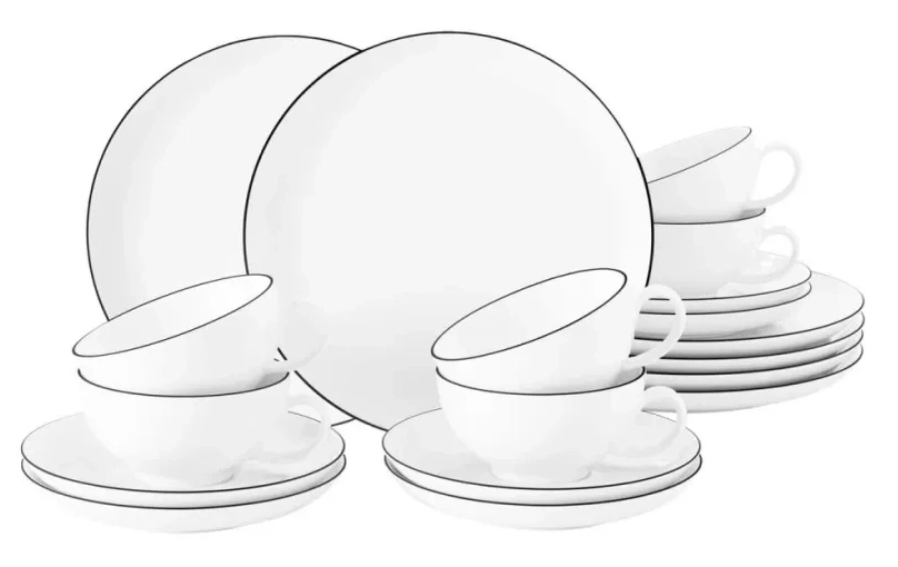 Zestaw do herbaty Seltmann Lido Black Line 18 elementów