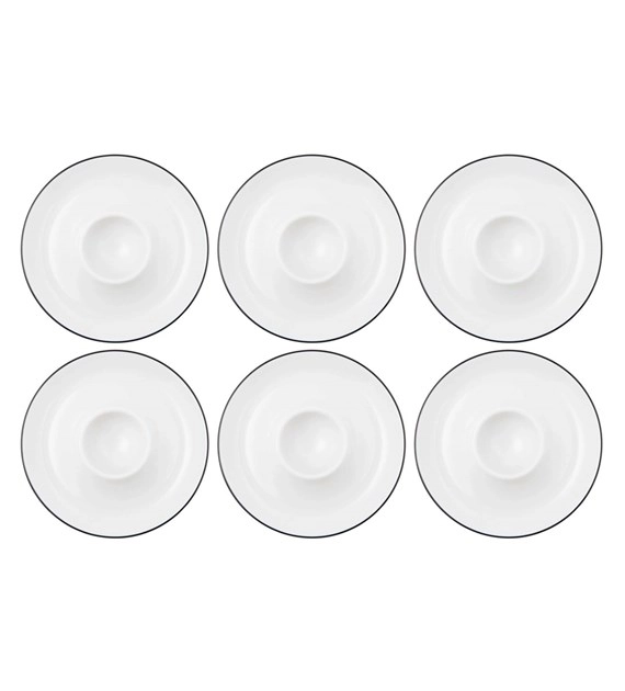 Zestaw kieliszków do jajek Seltmann Lido Black Line 6 elementów 12,5cm