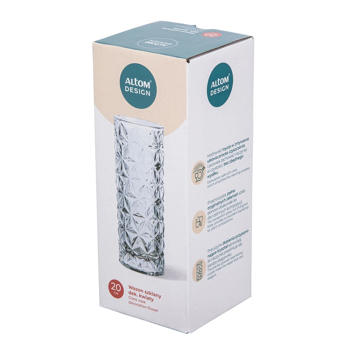 Wazon Altom Design Kwiaty 20cm