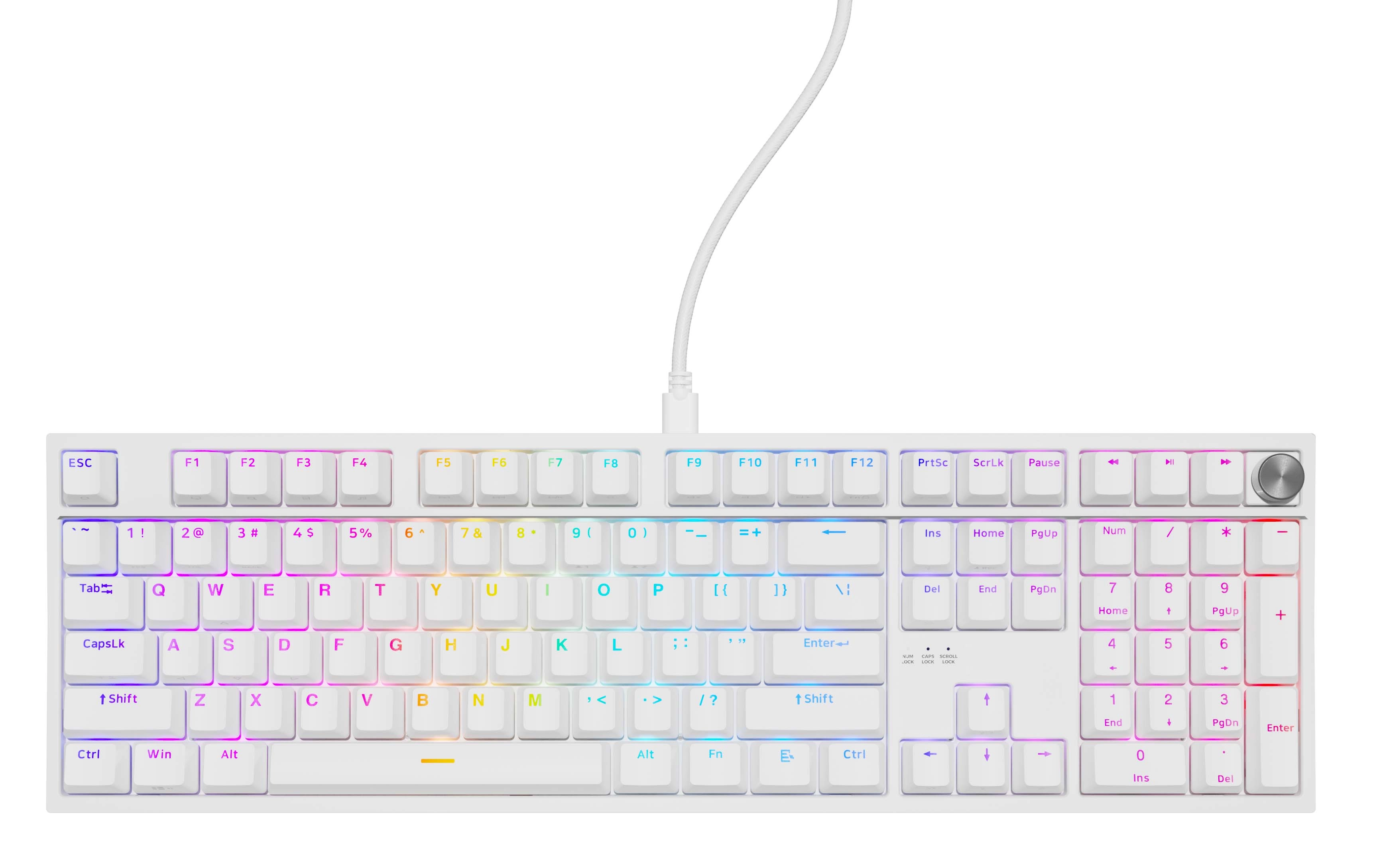Klawiatura mechaniczna Genesis Thor 404 US RGB Gateron Yellow Pro Biały