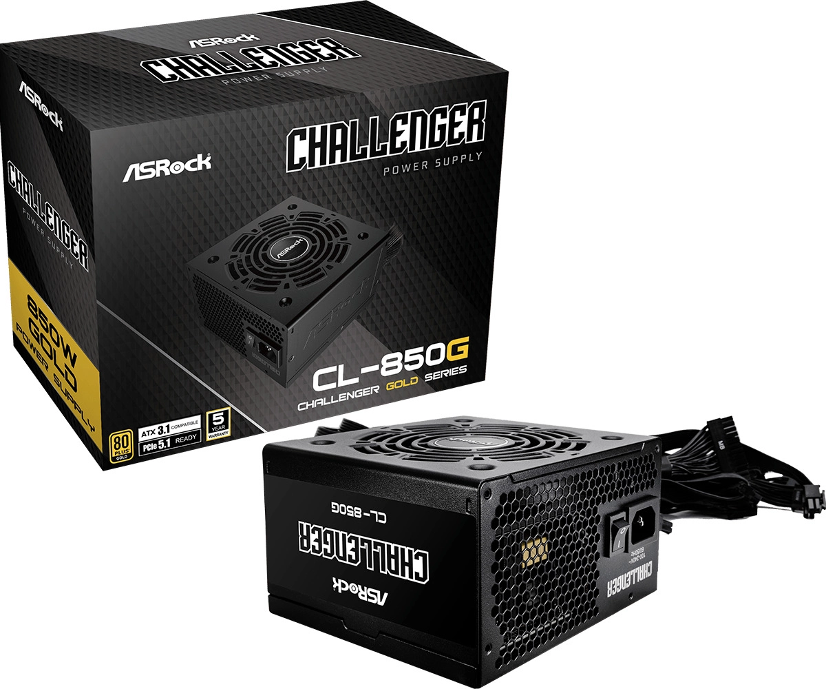 Zasilacz ASrock Challenger CL-850G 850W 80+ Gold Czarny