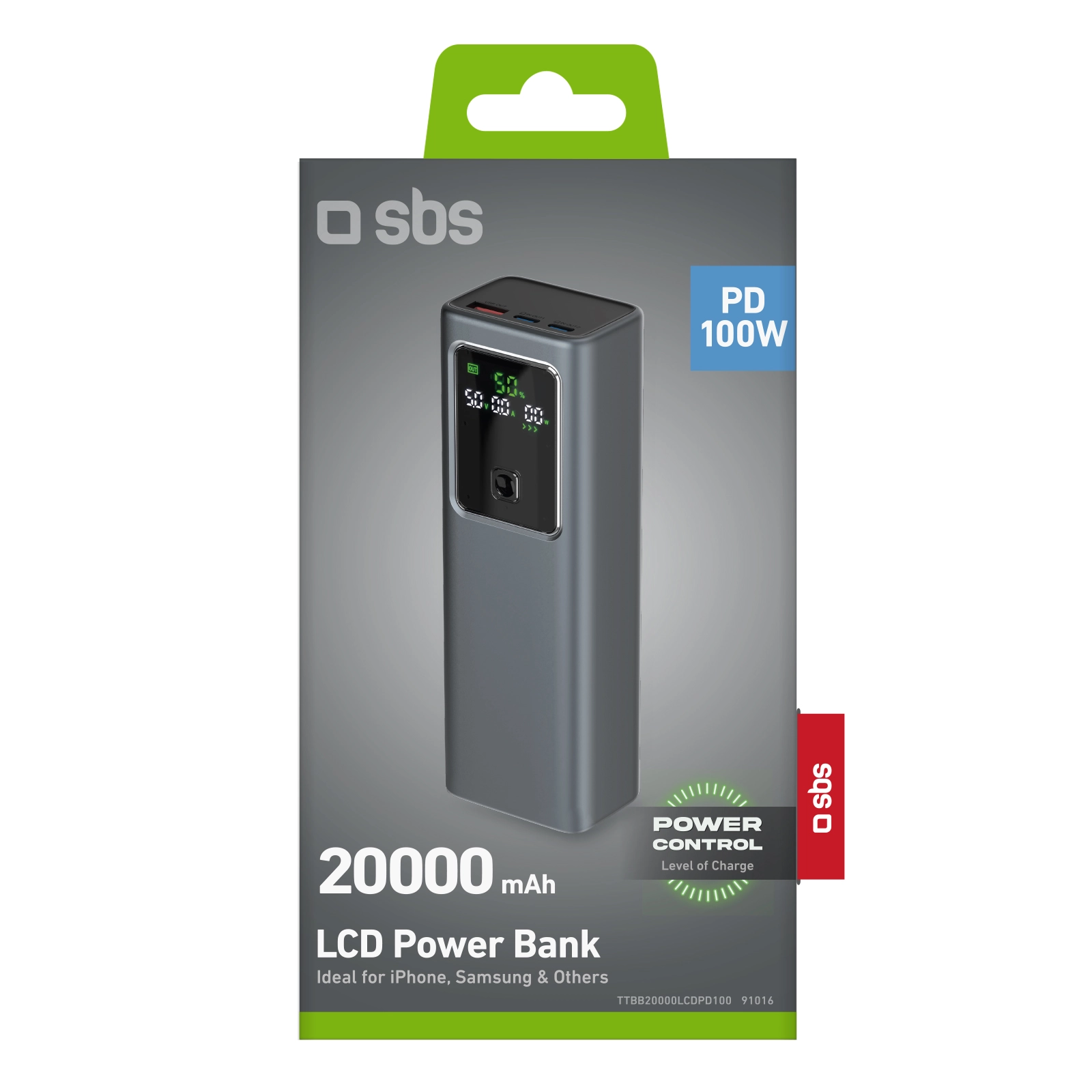 Powerbank SBS TTBB20000LCDPD100 LCD Power Bank 20000mAh PD 100W