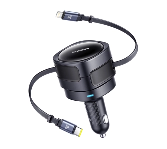 Ładowarka samochodowa Baseus USB-C Lightning kabel 60W Czarny