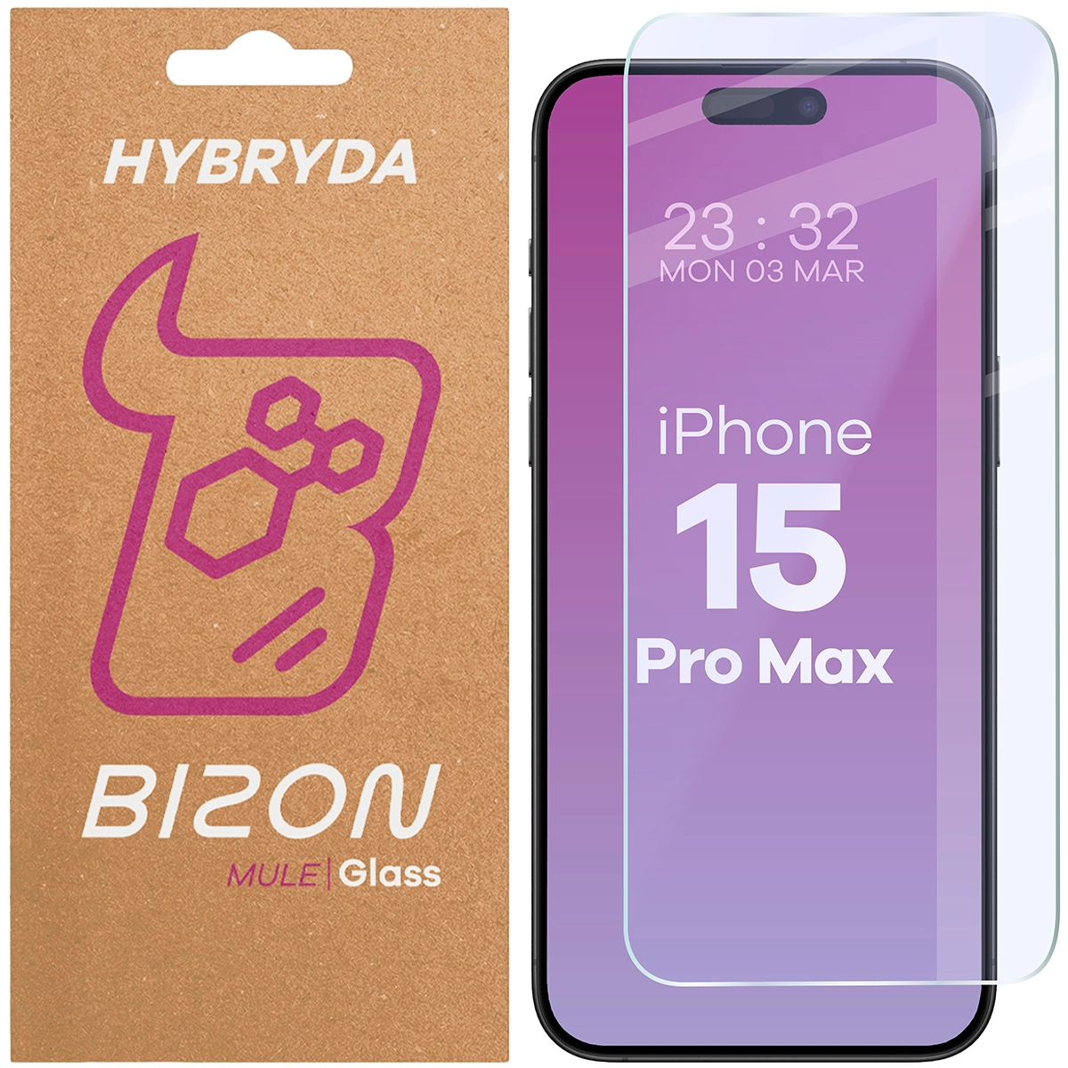 Szkło hybrydowe Bizon Elastyczne Mule do iPhone 15 Pro Max