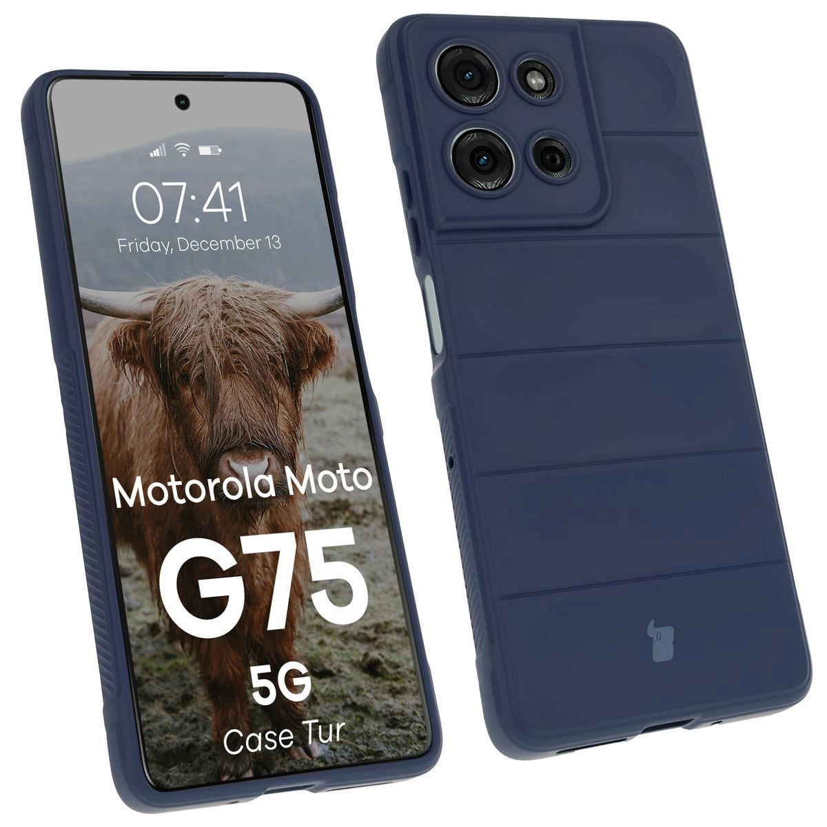 Etui Bizon Tur do Motorola Moto G75 5G Granatowy