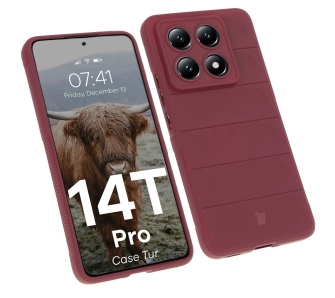 Etui Bizon Tur do Xiaomi 14T Pro Burgundowy