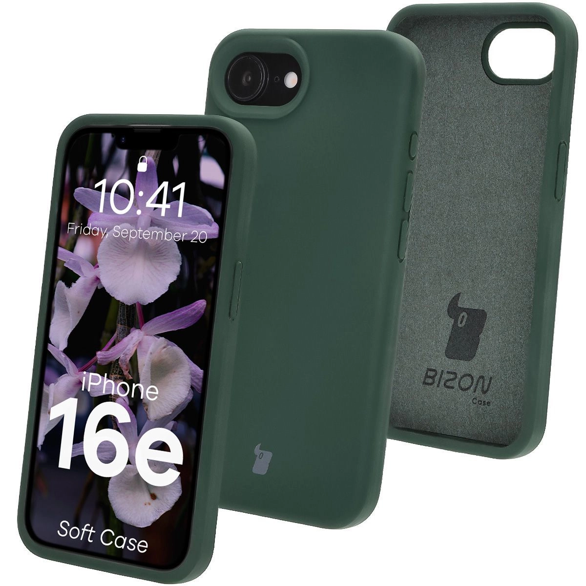 Etui Bizon Silikonowe Soft do iPhone 16e Ciemnozielony