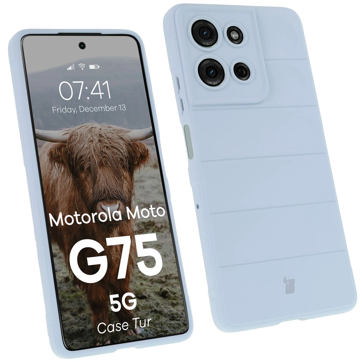 Etui Bizon Tur do Motorola Moto G75 5G Jasnoniebieski