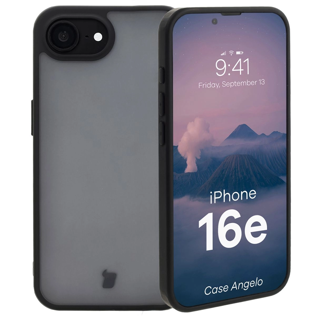 Etui Bizon Angelo do iPhone 16e przydymione z Czarną ramką