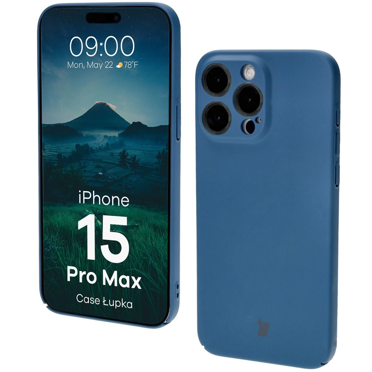 Etui Bizon Łupka do iPhone 15 Pro Max Niebieski