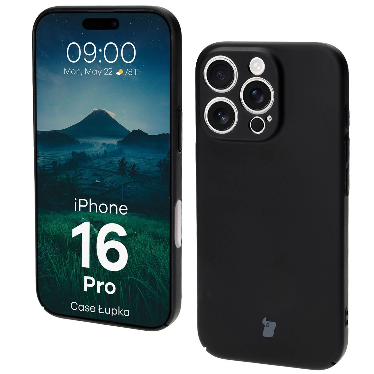 Etui Bizon Łupka do iPhone 16 Pro Czarny