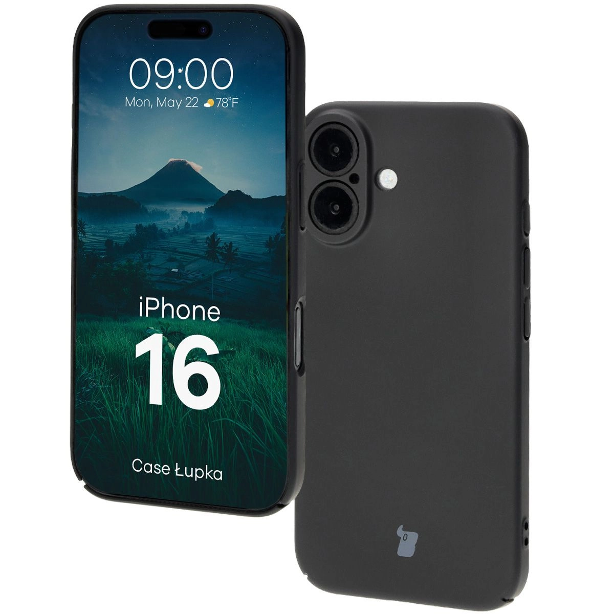 Etui Bizon Łupka do iPhone 16 Czarny